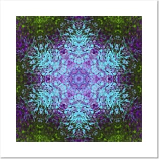 Digital Mandala Green Blue and Purple Posters and Art
